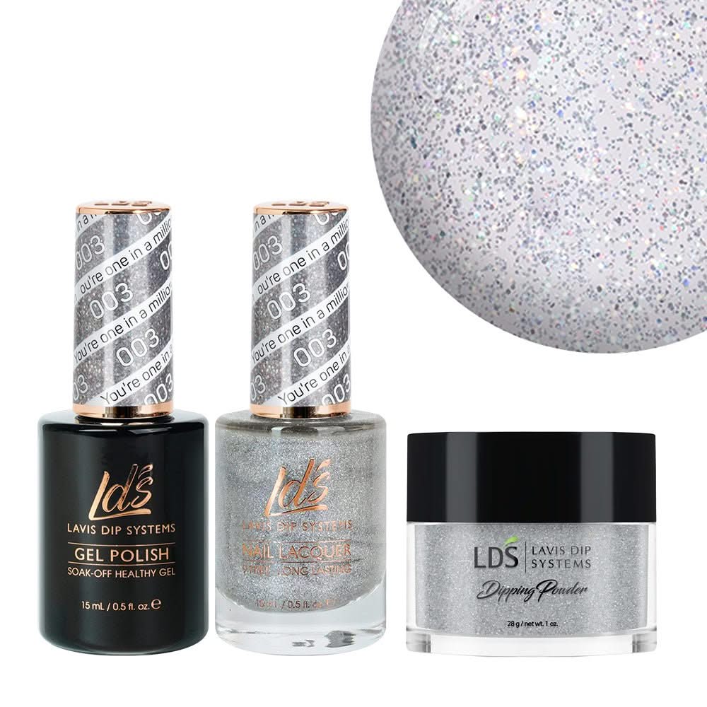 LDS 3 in 1 - 003 You're One In A Million - Dip, Gel & Lacquer Matching - DTK Nail Supply