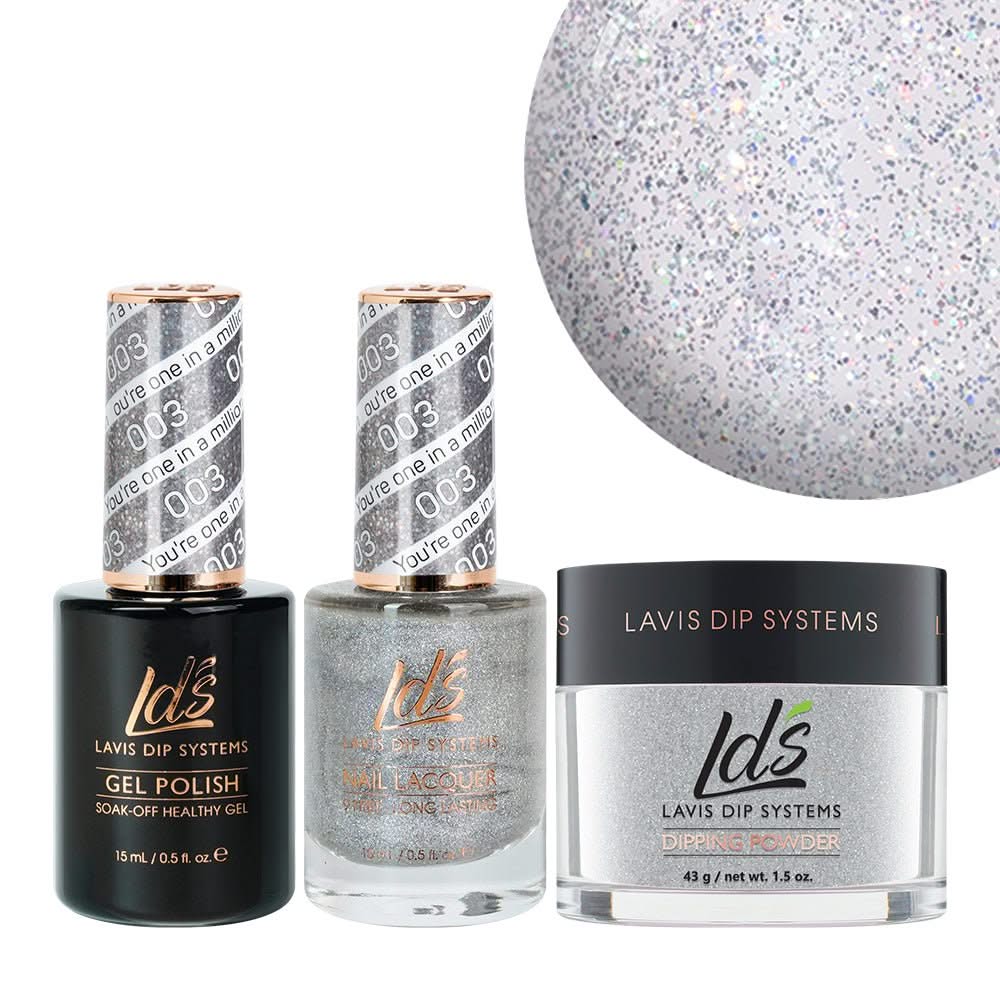LDS 3 in 1 - 003 You're One In A Million - Dip, Gel & Lacquer Matching - DTK Nail Supply
