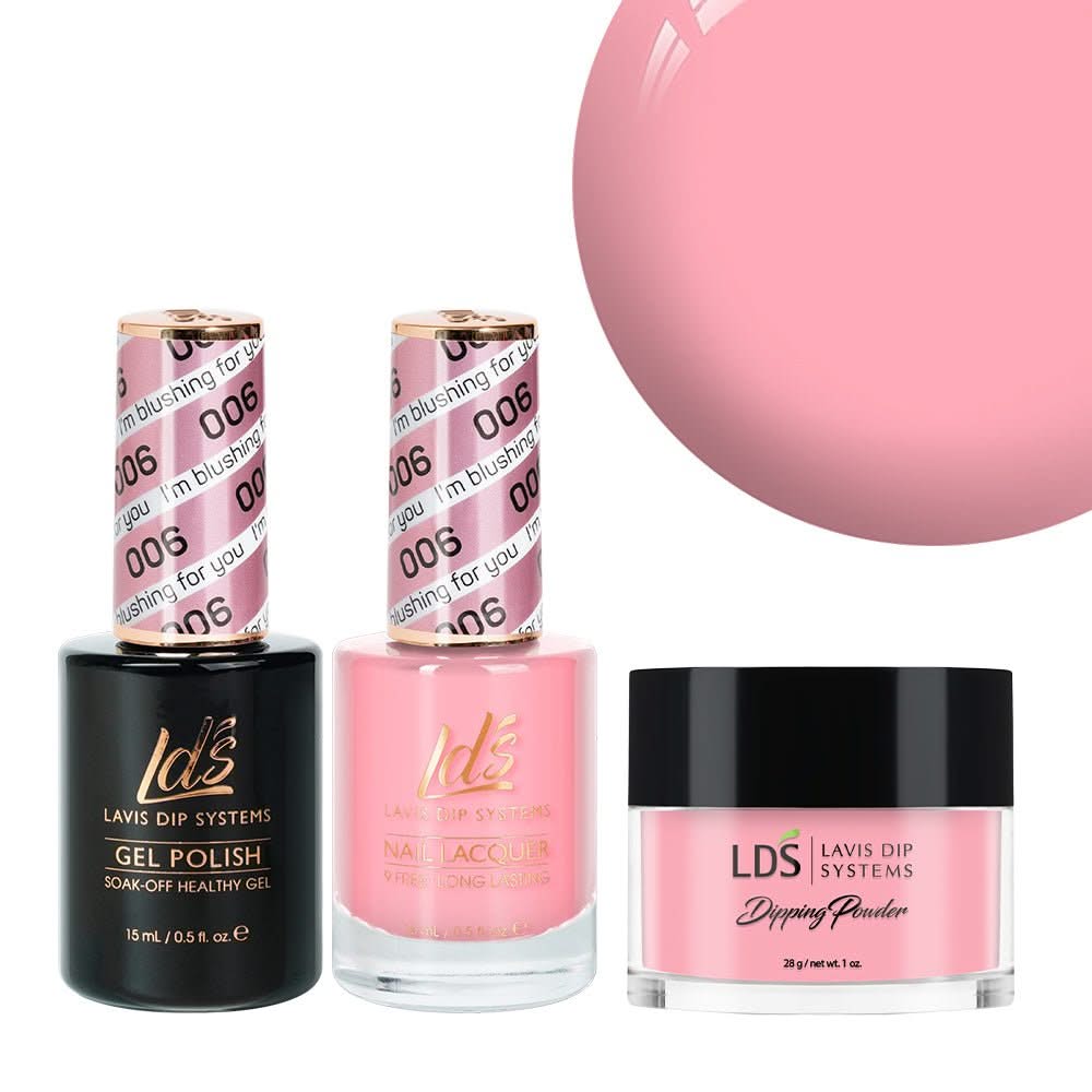 LDS 3 in 1 - 006 I'm Blushing For You - Dip, Gel & Lacquer Matching - DTK Nail Supply