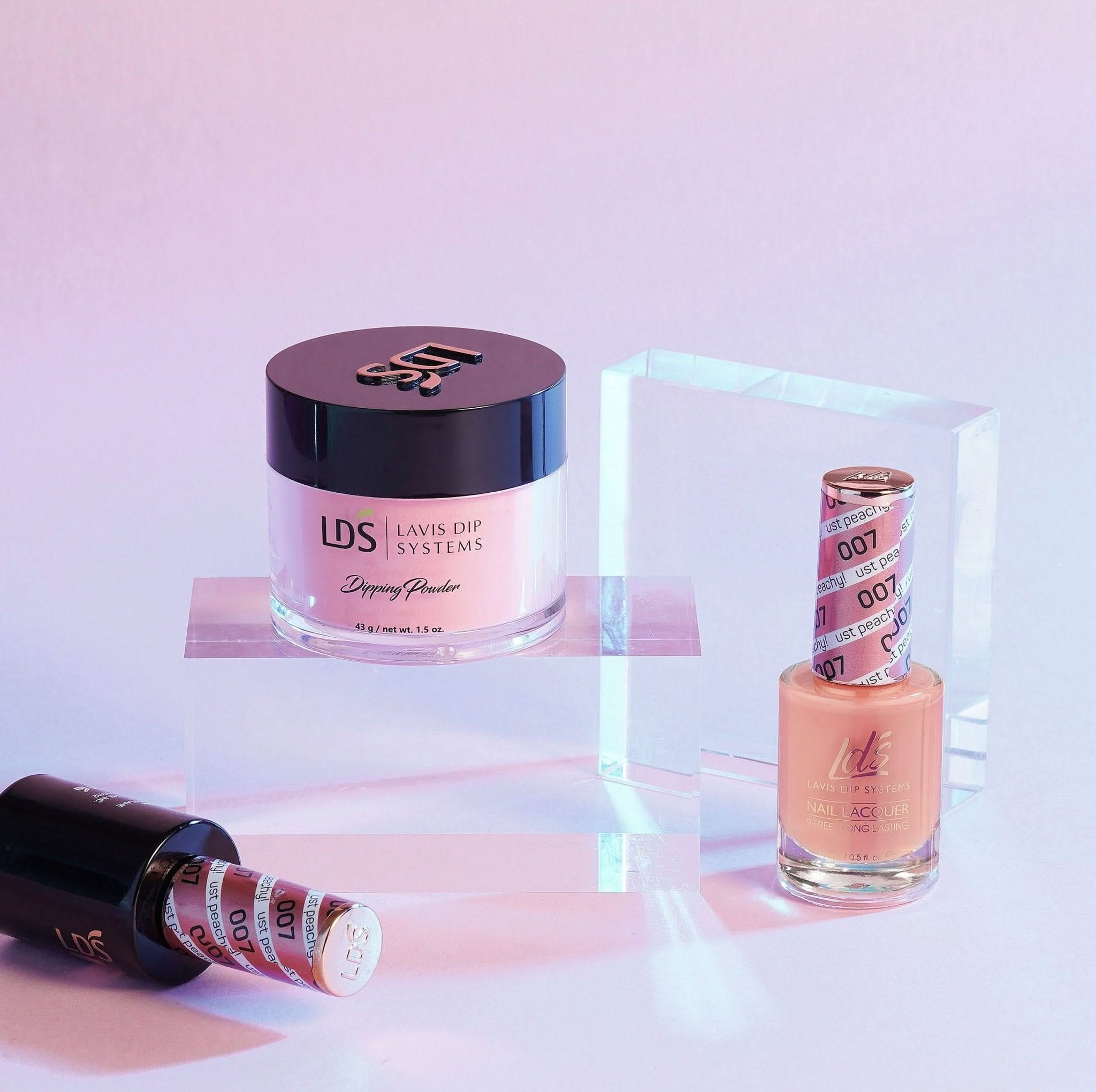 LDS 3 in 1 - 007 Just Peachy! - Dip, Gel & Lacquer Matching - DTK Nail Supply