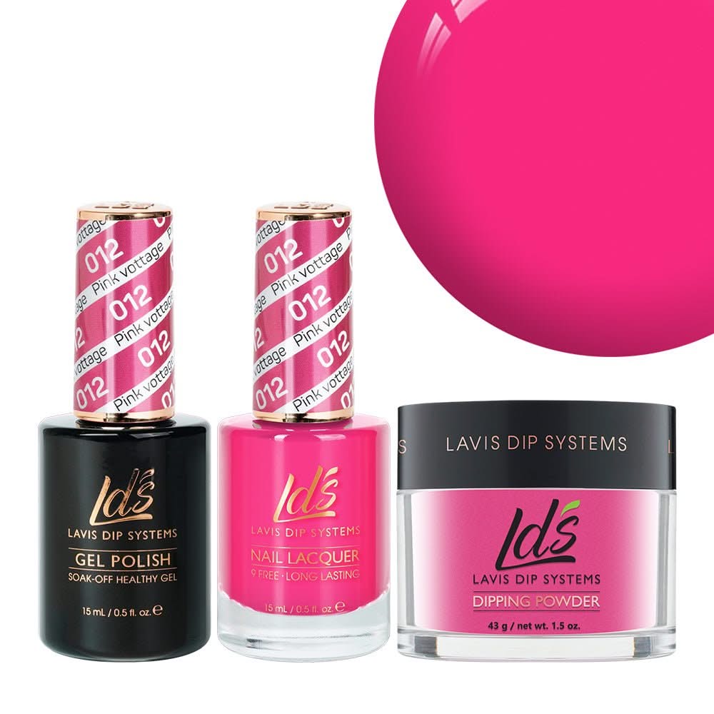LDS 3 in 1 - 012 Pink Vottage - Dip, Gel & Lacquer Matching - DTK Nail Supply