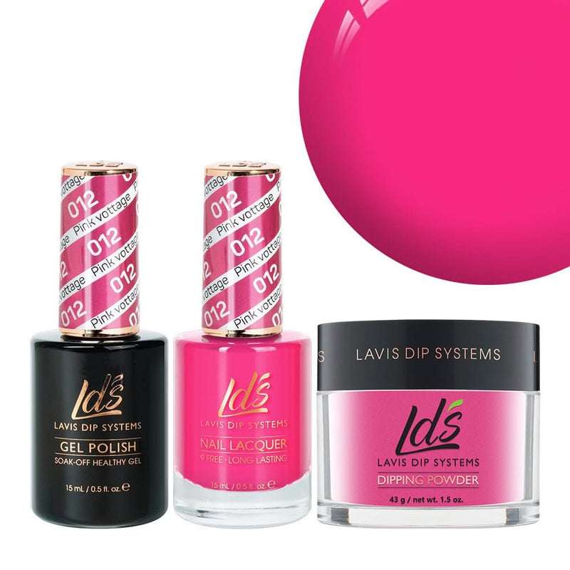 LDS 3 in 1 - 012 Pink Vottage - Dip, Gel & Lacquer Matching - DTK Nail Supply