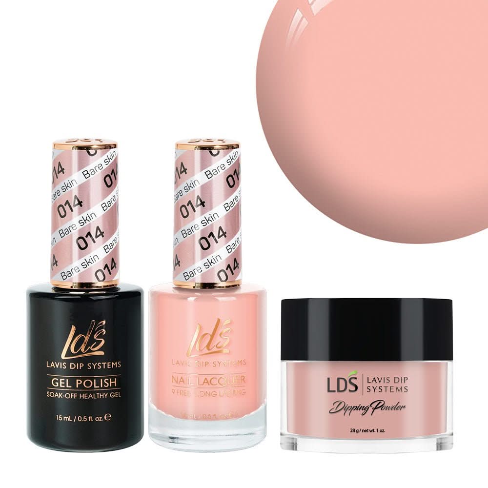 LDS 3 in 1 - 014 Bare Skin - Dip, Gel & Lacquer Matching - DTK Nail Supply