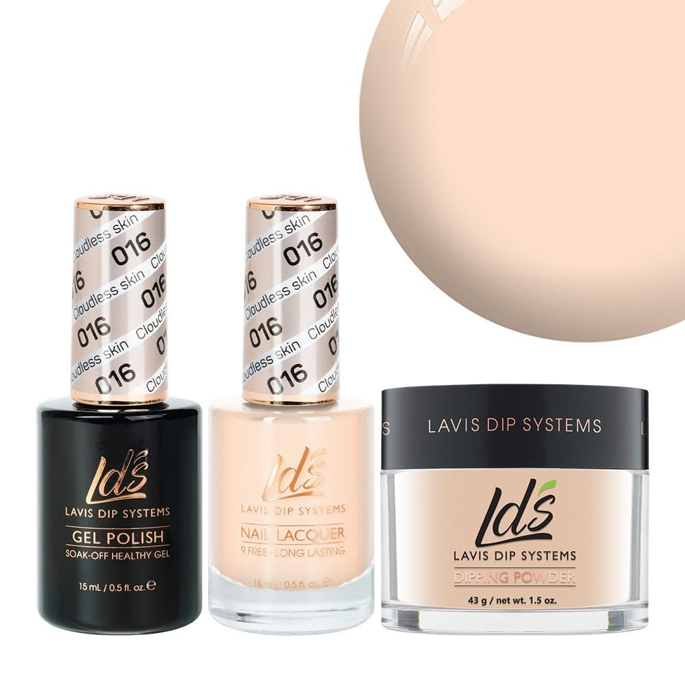 LDS 3 in 1 - 016 Cloudless Skin - Dip, Gel & Lacquer Matching - DTK Nail Supply