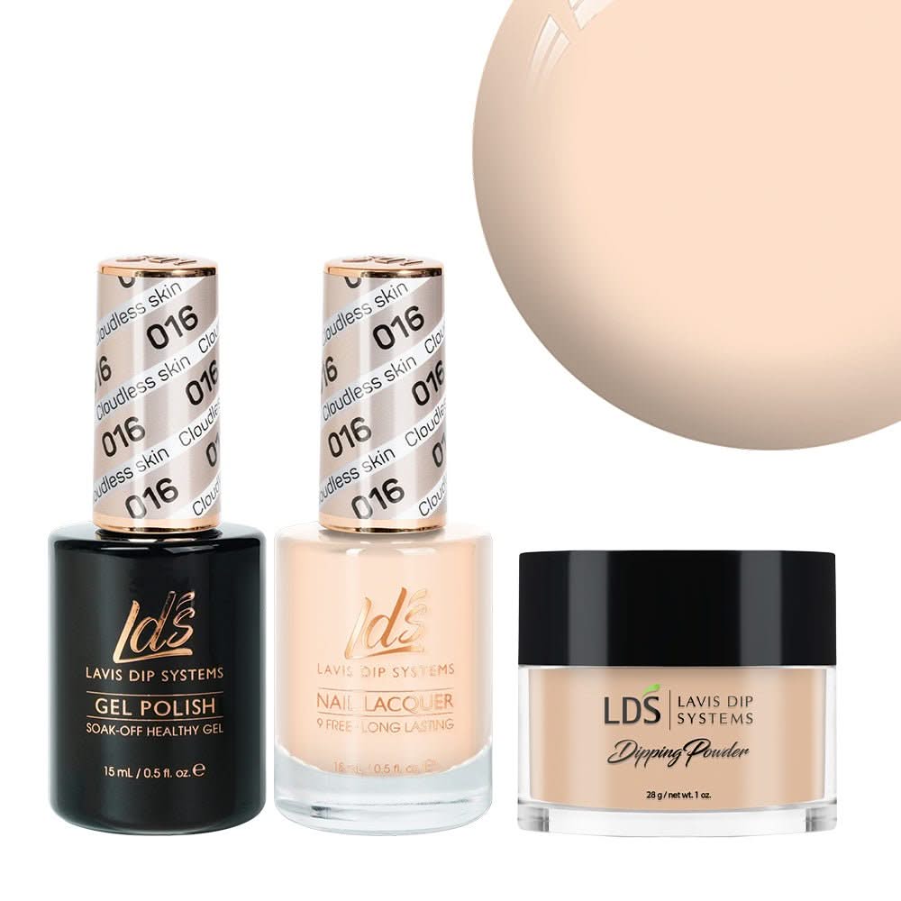 LDS 3 in 1 - 016 Cloudless Skin - Dip, Gel & Lacquer Matching - DTK Nail Supply