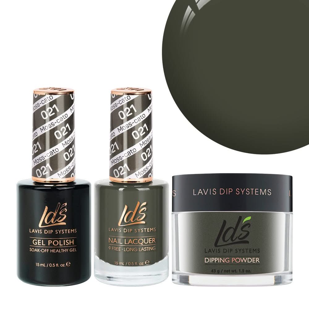 LDS 3 in 1 - 021 Moss - Cato - Dip, Gel & Lacquer Matching - DTK Nail Supply