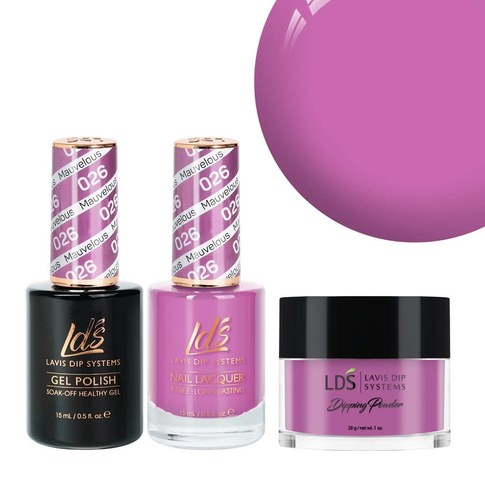 LDS 3 in 1 - 026 Mauvelous - Dip, Gel & Lacquer Matching - DTK Nail Supply