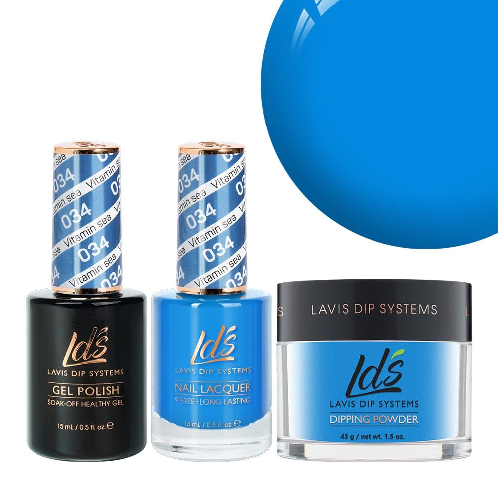 LDS 3 in 1 - 034 Vitamin Sea - Dip, Gel & Lacquer Matching - DTK Nail Supply