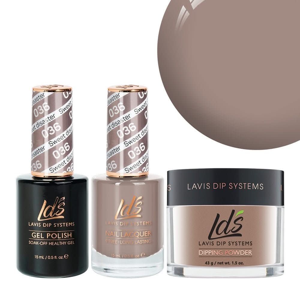 LDS 3 in 1 - 036 Sweet Disaster - Dip, Gel & Lacquer Matching - DTK Nail Supply