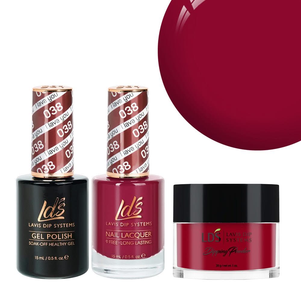 LDS 3 in 1 - 038 I Lava You - Dip, Gel & Lacquer Matching - DTK Nail Supply