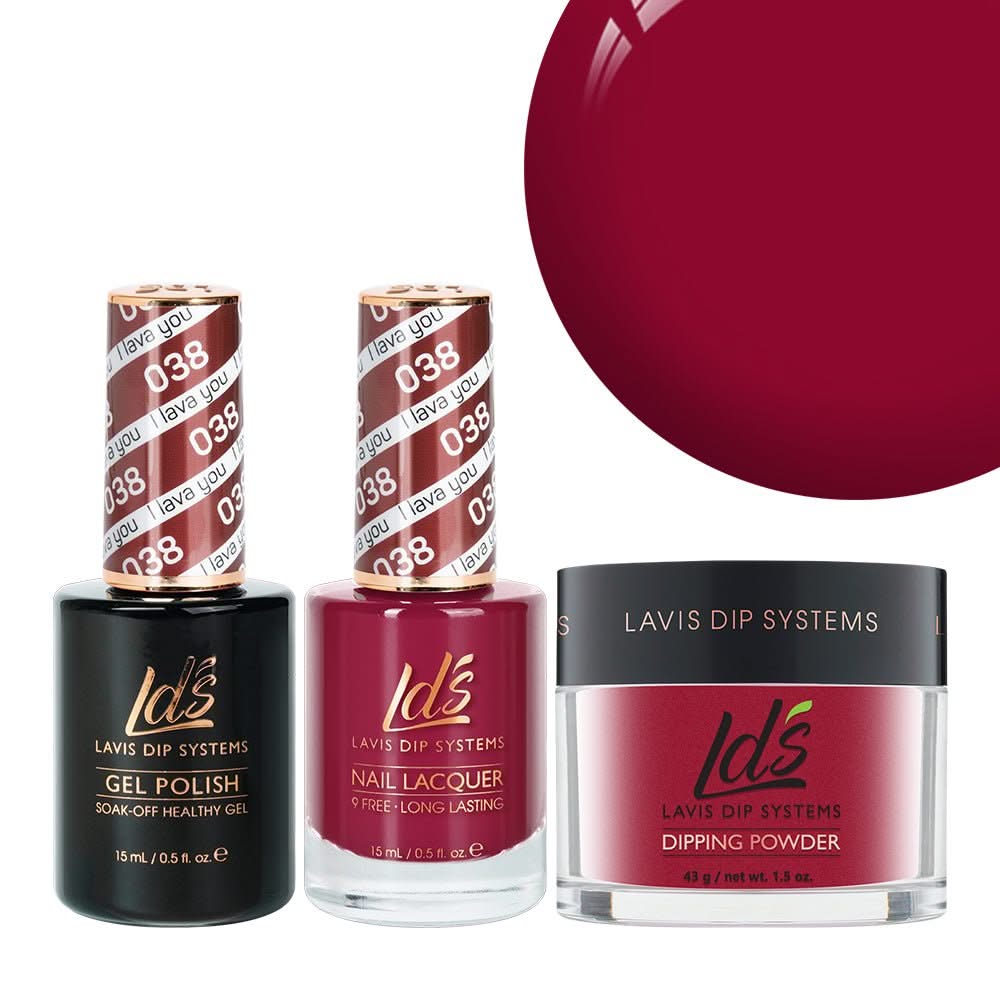 LDS 3 in 1 - 038 I Lava You - Dip, Gel & Lacquer Matching - DTK Nail Supply