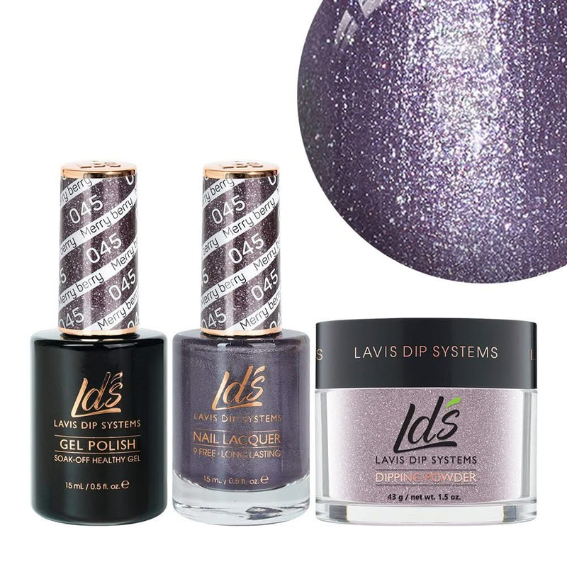 LDS 3 in 1 - 045 Merry Berry - Dip, Gel & Lacquer Matching - DTK Nail Supply
