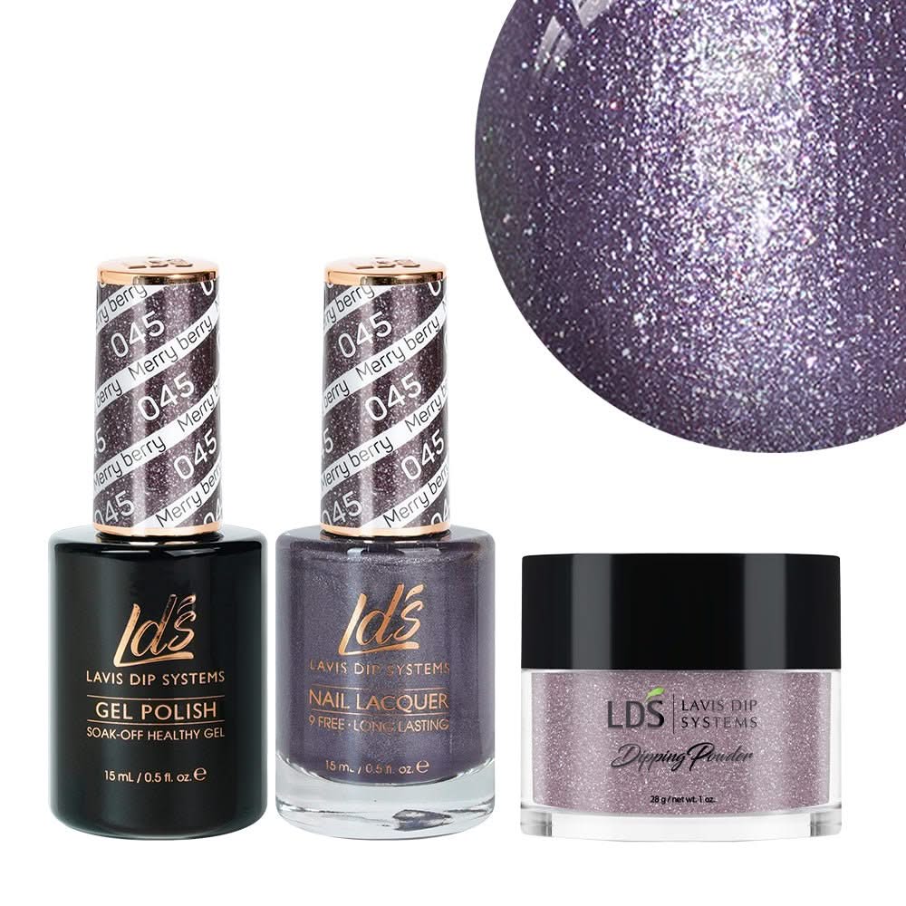 LDS 3 in 1 - 045 Merry Berry - Dip, Gel & Lacquer Matching - DTK Nail Supply