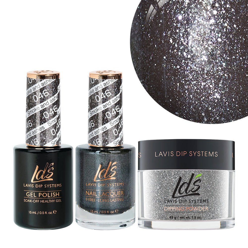 LDS 3 in 1 - 046 Smoke And Ashes - Dip, Gel & Lacquer Matching - DTK Nail Supply