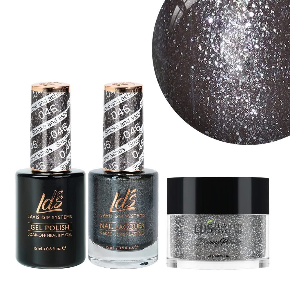 LDS 3 in 1 - 046 Smoke And Ashes - Dip, Gel & Lacquer Matching - DTK Nail Supply