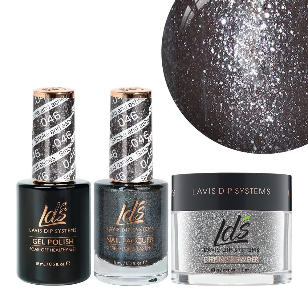 LDS 3 in 1 - 046 Smoke And Ashes - Dip, Gel & Lacquer Matching - DTK Nail Supply