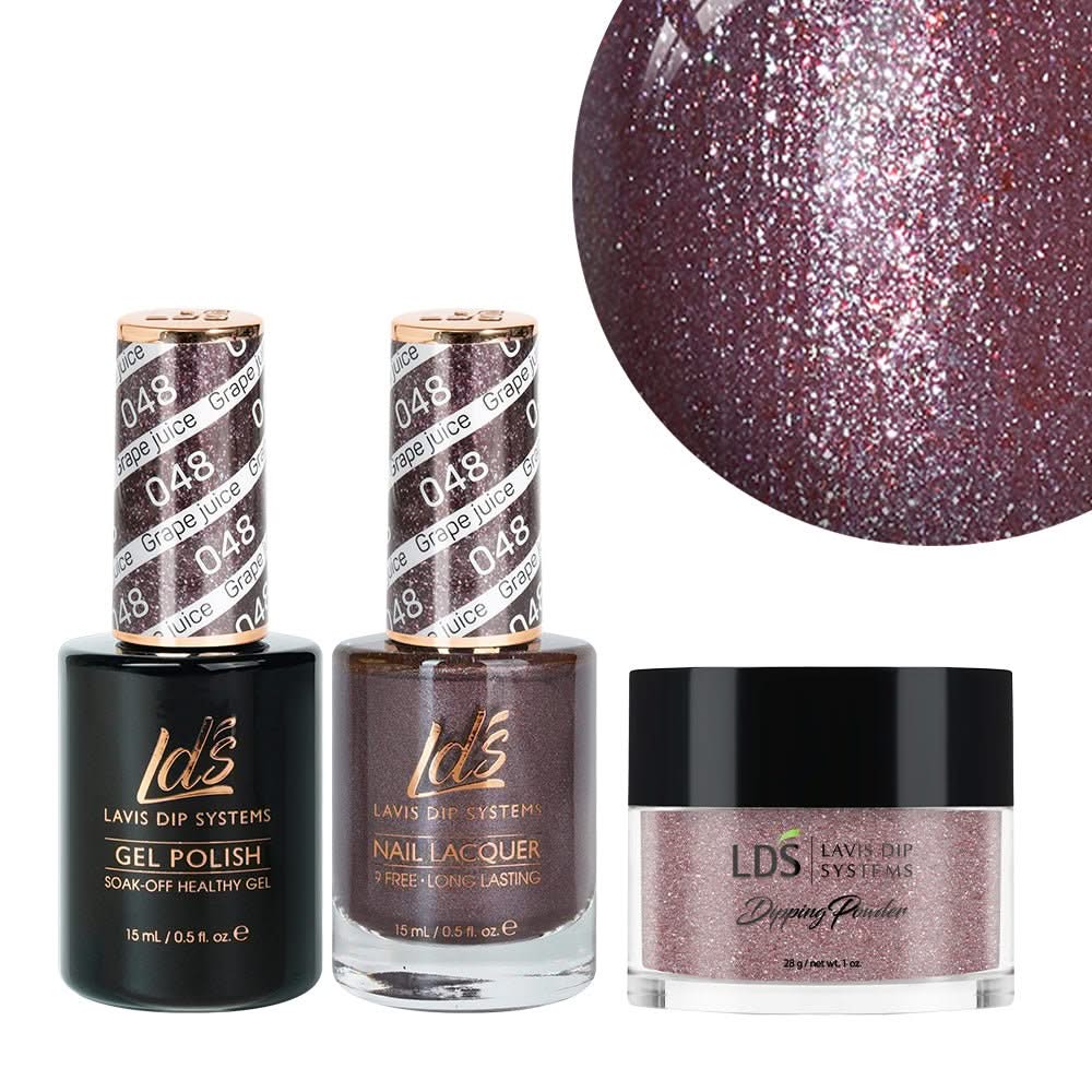 LDS 3 in 1 - 048 Grape Juice - Dip, Gel & Lacquer Matching - DTK Nail Supply