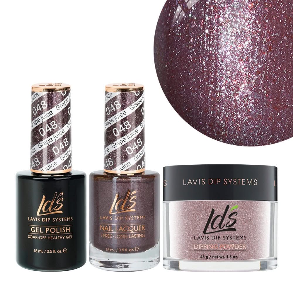 LDS 3 in 1 - 048 Grape Juice - Dip, Gel & Lacquer Matching - DTK Nail Supply