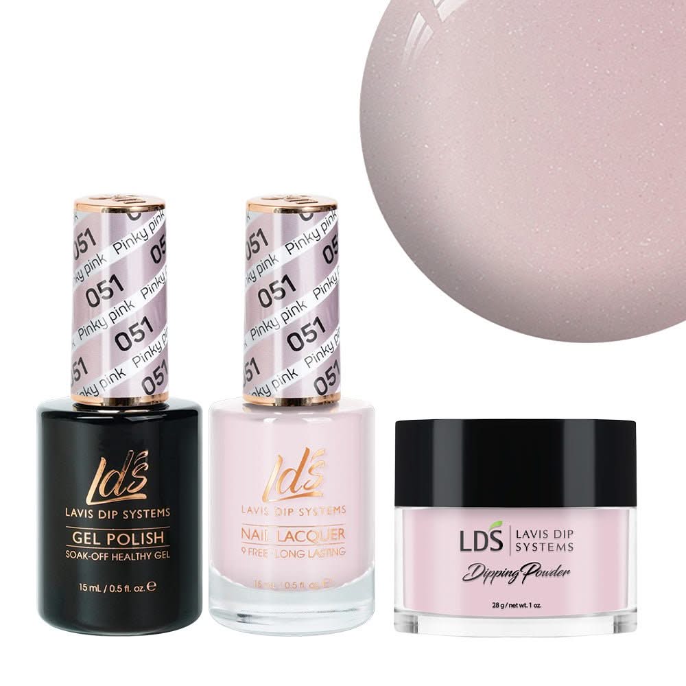 LDS 3 in 1 - 051 Pinky Pink - Dip, Gel & Lacquer Matching - DTK Nail Supply
