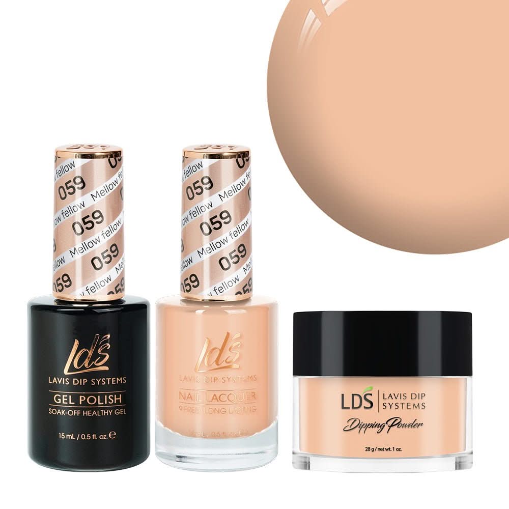 LDS 3 in 1 - 059 Mellow Fellow - Dip, Gel & Lacquer Matching - DTK Nail Supply