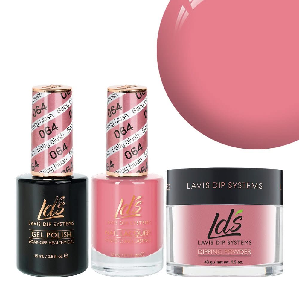 LDS 3 in 1 - 064 Baby Blush - Dip, Gel & Lacquer Matching - DTK Nail Supply