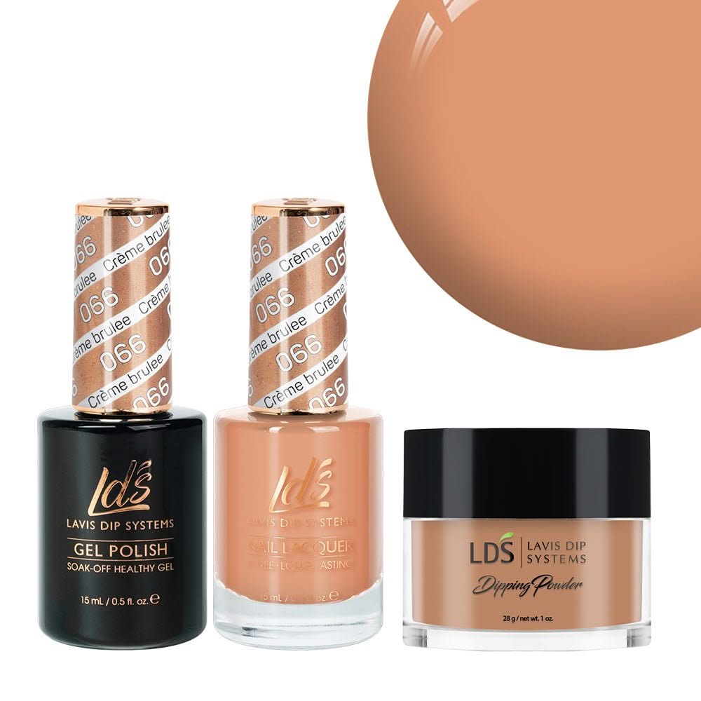 LDS 3 in 1 - 066 Crème Brulee - Dip, Gel & Lacquer Matching - DTK Nail Supply