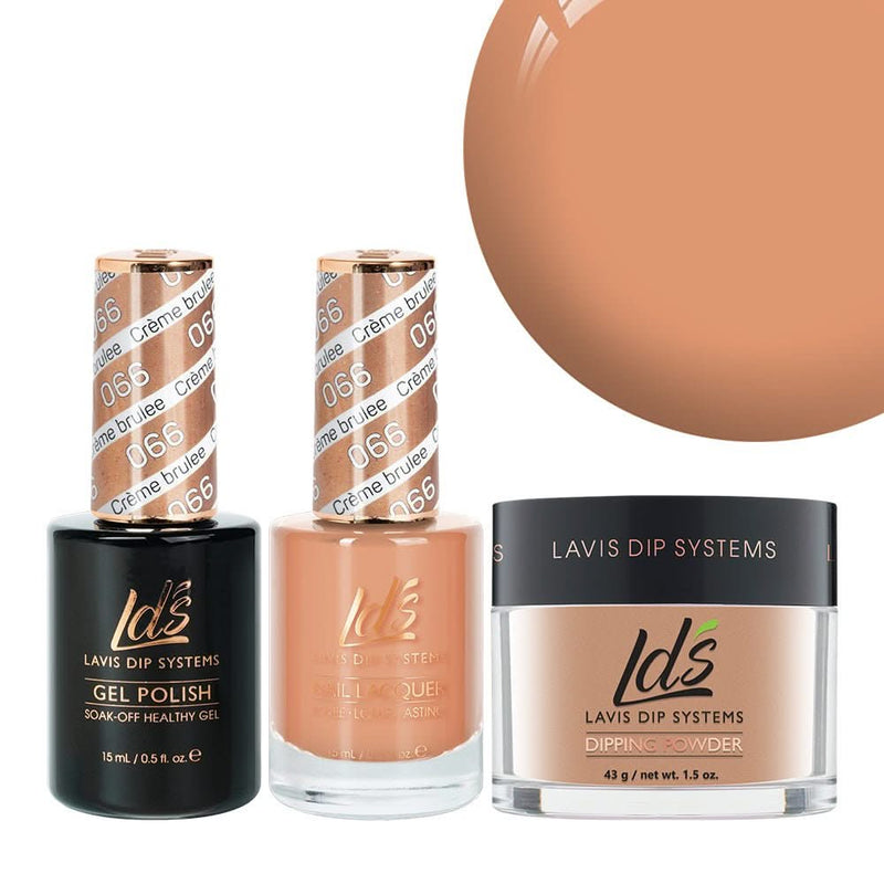 LDS 3 in 1 - 066 Crème Brulee - Dip, Gel & Lacquer Matching - DTK Nail Supply