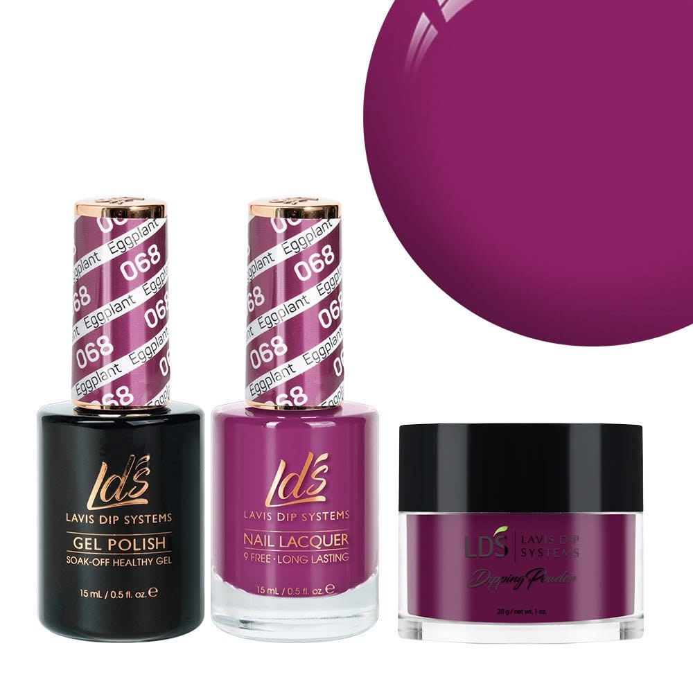 LDS 3 in 1 - 068 Eggplant - Dip, Gel & Lacquer Matching - DTK Nail Supply
