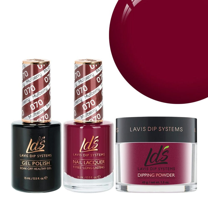 LDS 3 in 1 - 070 Mulberry - Dip, Gel & Lacquer Matching - DTK Nail Supply