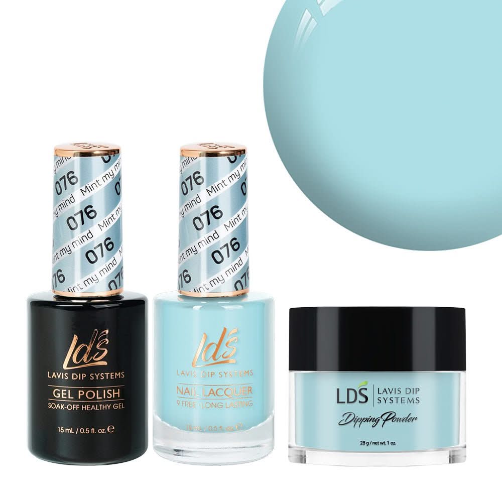 LDS 3 in 1 - 076 Mint My Mind - Dip, Gel & Lacquer Matching - DTK Nail Supply