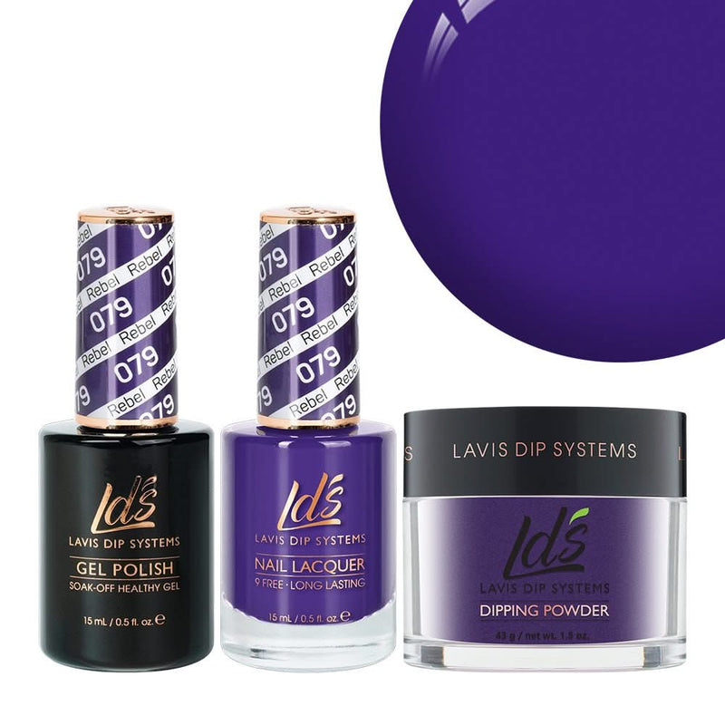 LDS 3 in 1 - 079 Rebel - Dip, Gel & Lacquer Matching - DTK Nail Supply