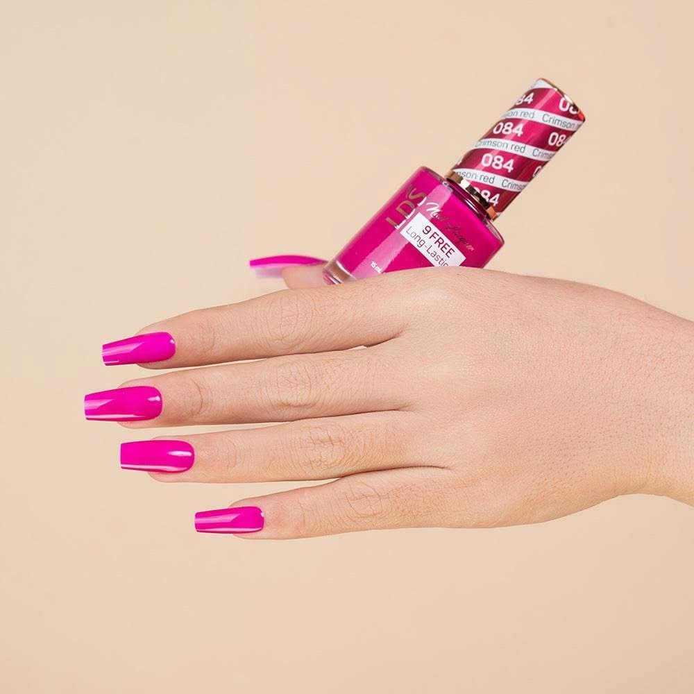 LDS 3 in 1 - 084 Crimson Red - Dip, Gel & Lacquer Matching - DTK Nail Supply