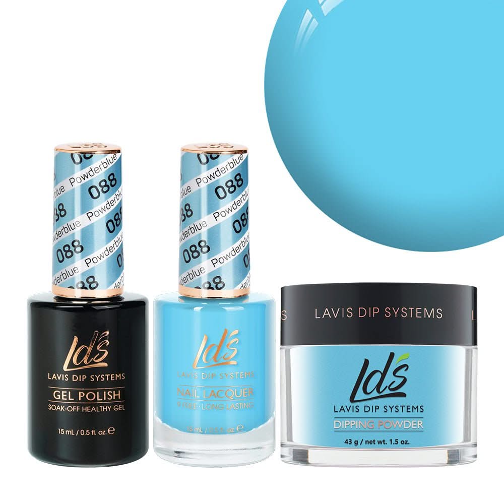 LDS 3 in 1 - 088 Powderblue - Dip, Gel & Lacquer Matching - DTK Nail Supply
