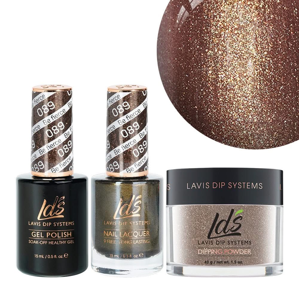 LDS 3 in 1 - 089 Be Fierce - Dip, Gel & Lacquer Matching - DTK Nail Supply