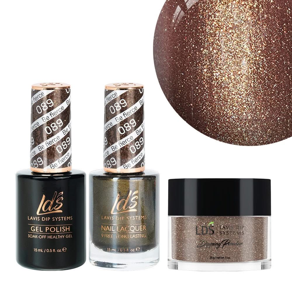 LDS 3 in 1 - 089 Be Fierce - Dip, Gel & Lacquer Matching - DTK Nail Supply