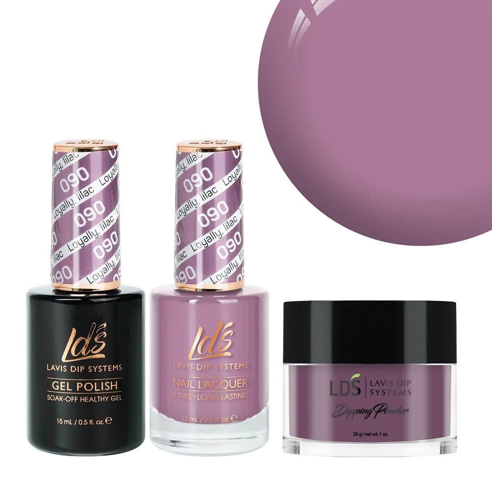 LDS 3 in 1 - 090 Loyally, Lilac - Dip, Gel & Lacquer Matching - DTK Nail Supply