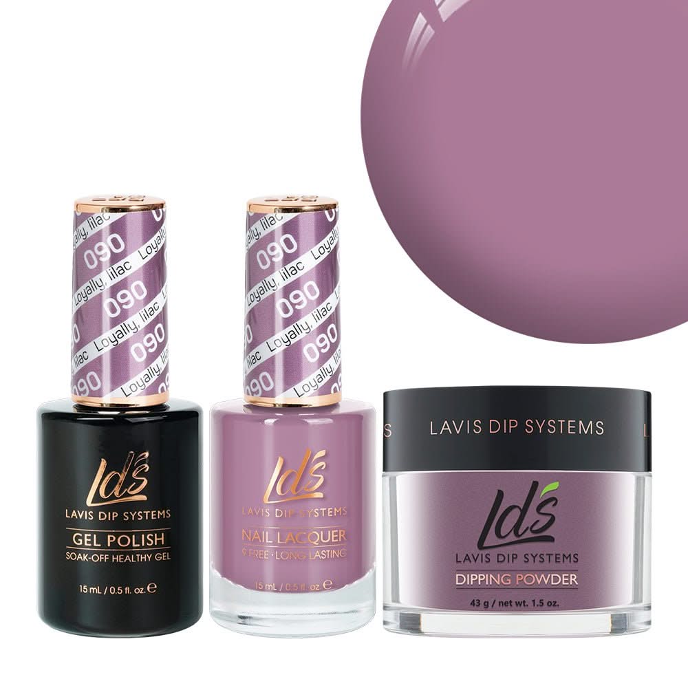 LDS 3 in 1 - 090 Loyally, Lilac - Dip, Gel & Lacquer Matching - DTK Nail Supply