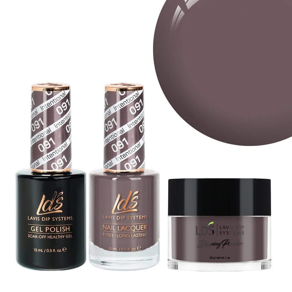 LDS 3 in 1 - 091 Intentional - Dip, Gel & Lacquer Matching - DTK Nail Supply