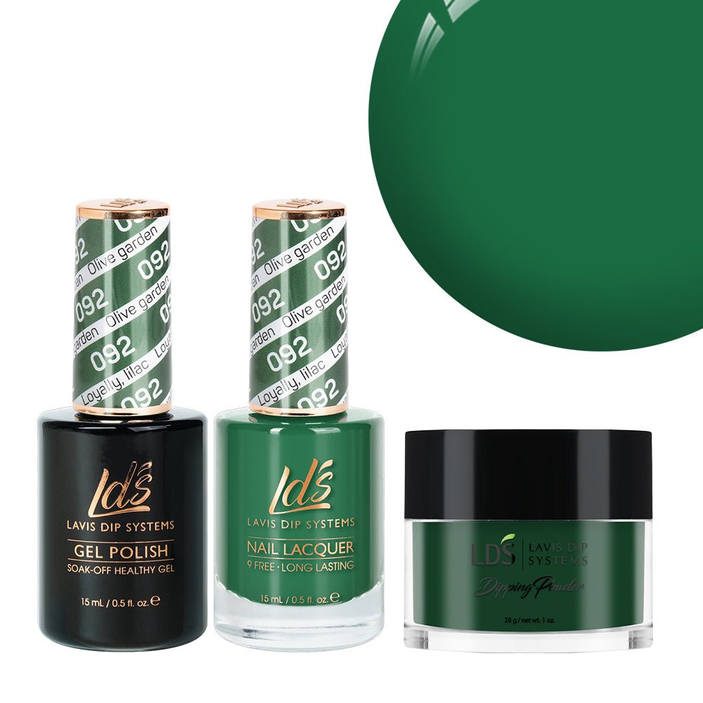 LDS 3 in 1 - 092 Olive Garden - Dip, Gel & Lacquer Matching - DTK Nail Supply