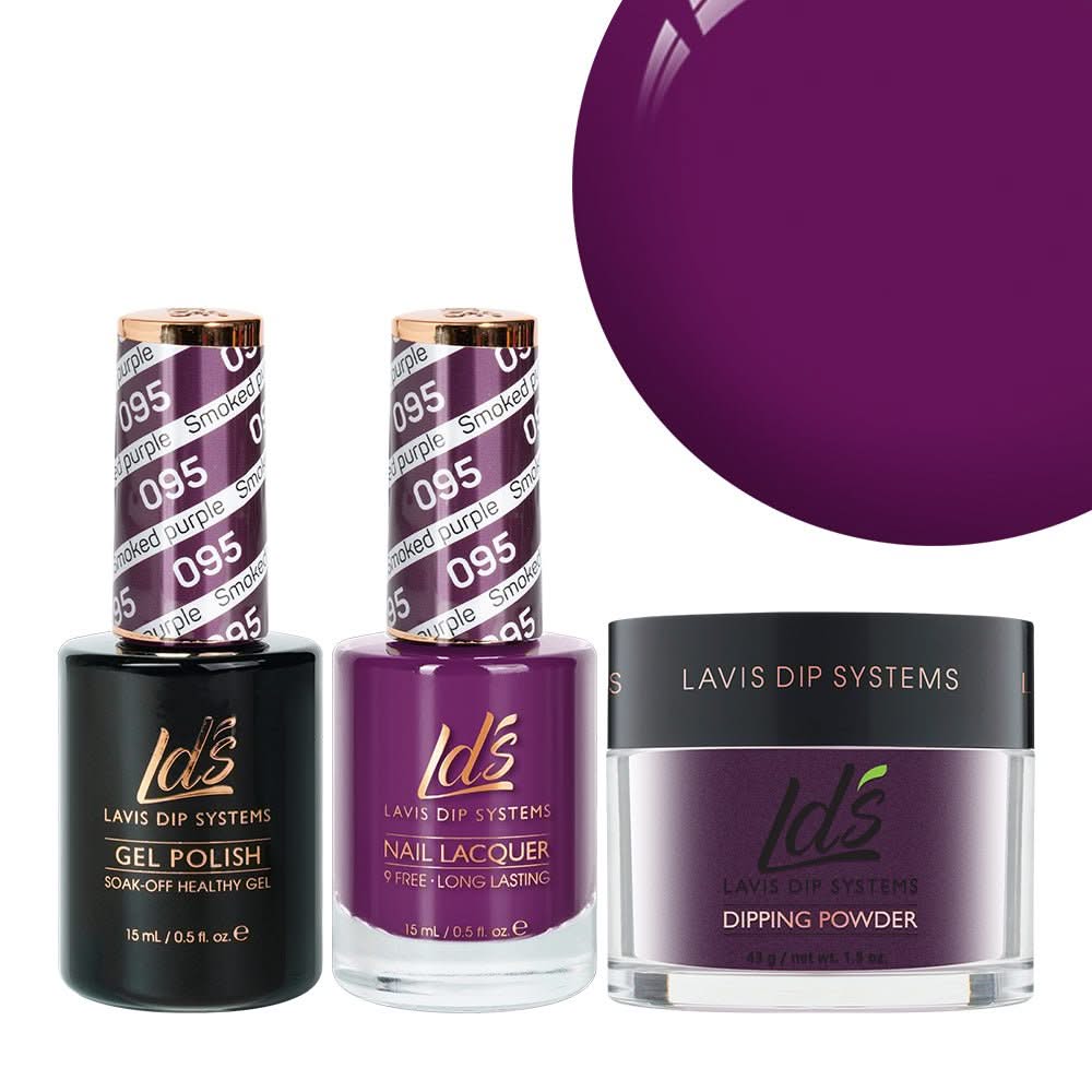 LDS 3 in 1 - 095 Smoked Purple - Dip, Gel & Lacquer Matching - DTK Nail Supply