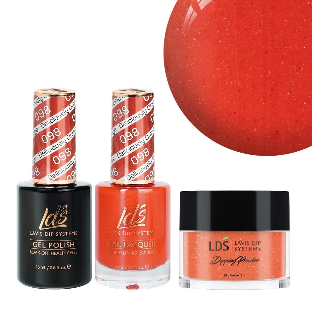 LDS 3 in 1 - 098 Deliciously Orange - Dip, Gel & Lacquer Matching - DTK Nail Supply