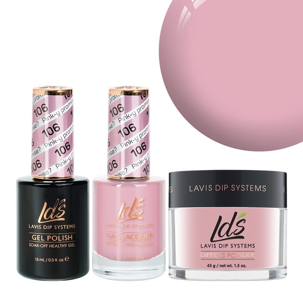 LDS 3 in 1 - 106 Pink - Y Promise? - Dip, Gel & Lacquer Matching - DTK Nail Supply