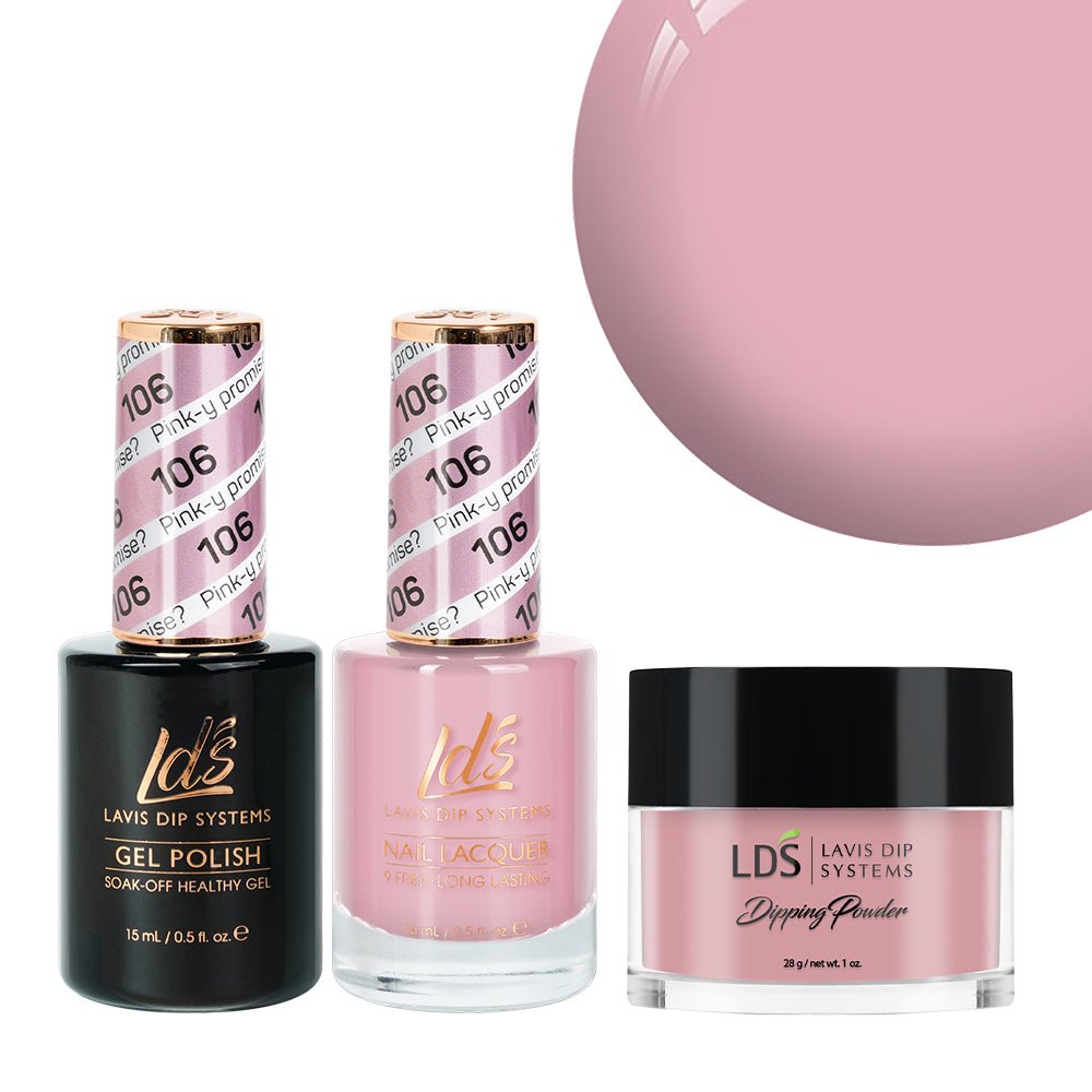 LDS 3 in 1 - 106 Pink - Y Promise? - Dip, Gel & Lacquer Matching - DTK Nail Supply