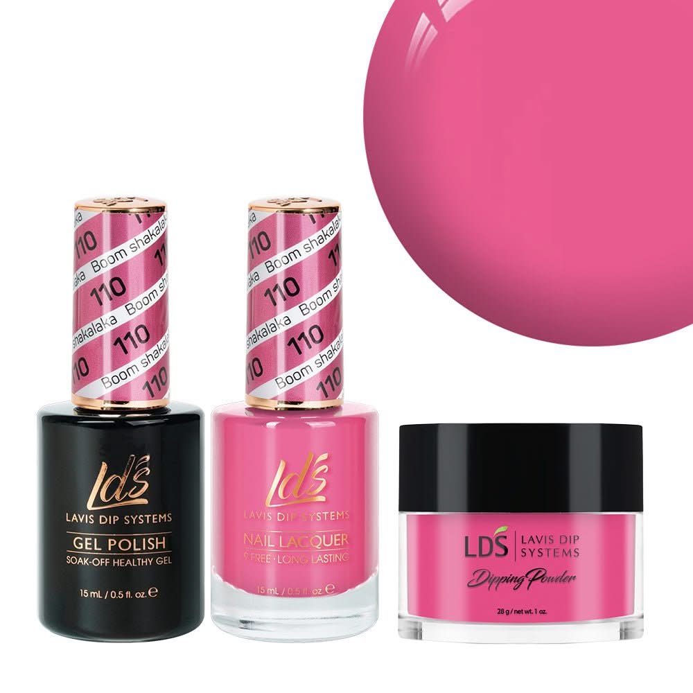 LDS 3 in 1 - 110 Boom Shakalaka - Dip, Gel & Lacquer Matching - DTK Nail Supply