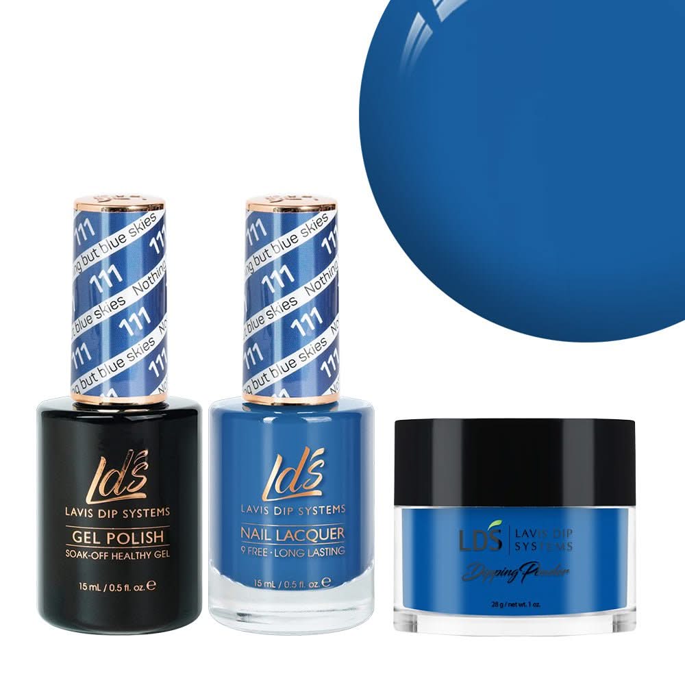 LDS 3 in 1 - 111 Nothing But Blue Skies - Dip, Gel & Lacquer Matching - DTK Nail Supply