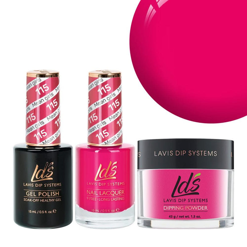 LDS 3 in 1 - 115 Mean Girls - Dip, Gel & Lacquer Matching - DTK Nail Supply