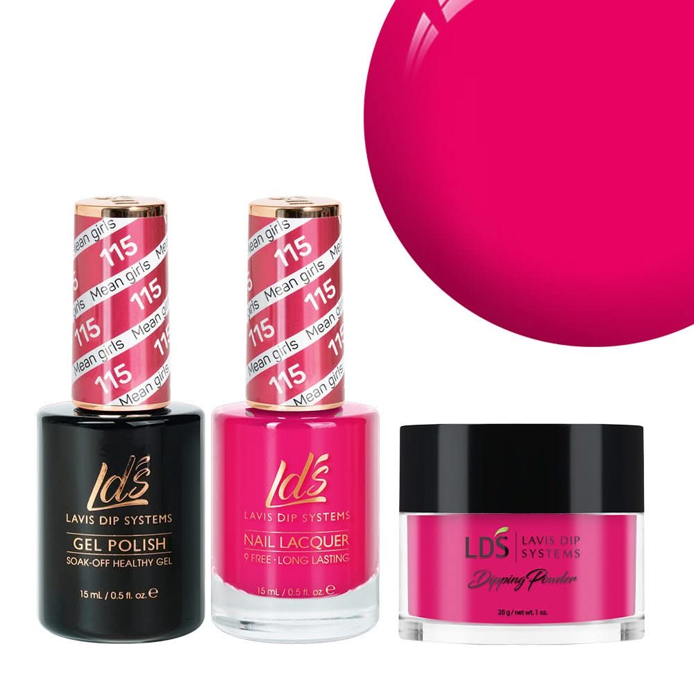 LDS 3 in 1 - 115 Mean Girls - Dip, Gel & Lacquer Matching - DTK Nail Supply