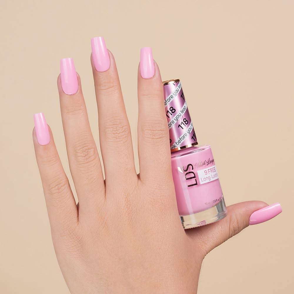 LDS 3 in 1 - 118 Pink Before You Leap - Dip, Gel & Lacquer Matching - DTK Nail Supply