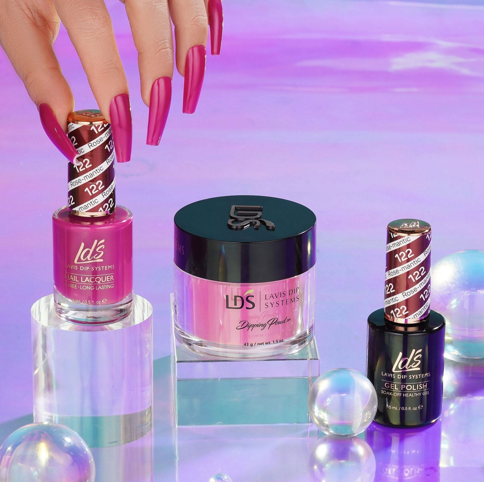 LDS 3 in 1 - 122 Rose - Mantic - Dip, Gel & Lacquer Matching - DTK Nail Supply