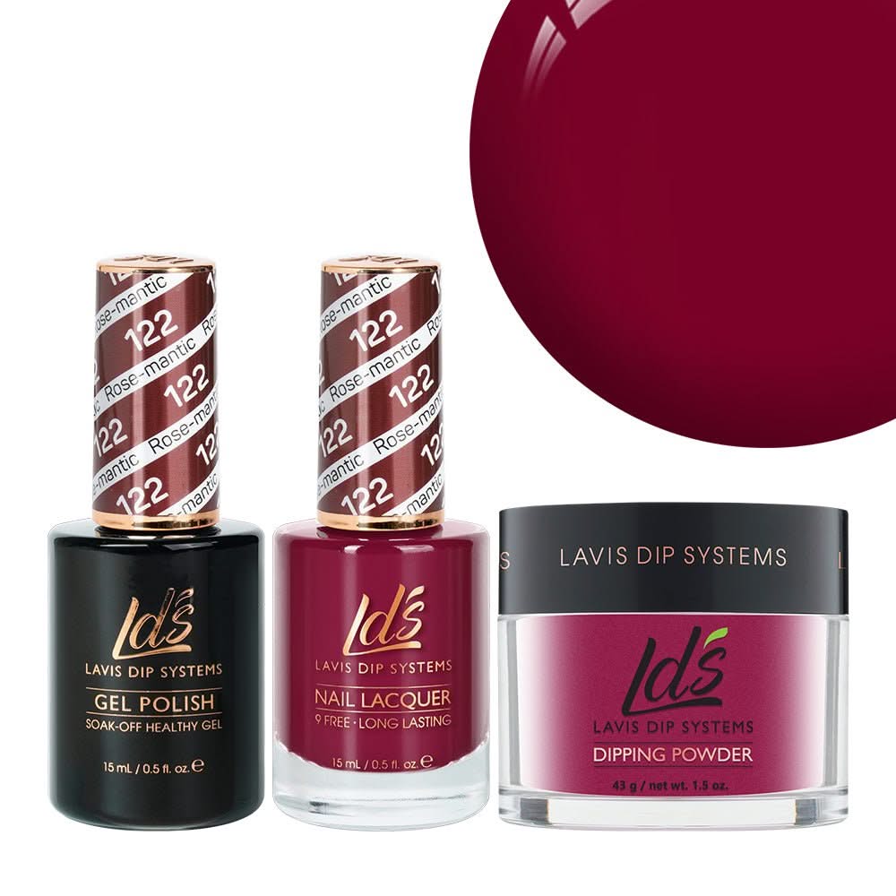 LDS 3 in 1 - 122 Rose - Mantic - Dip, Gel & Lacquer Matching - DTK Nail Supply